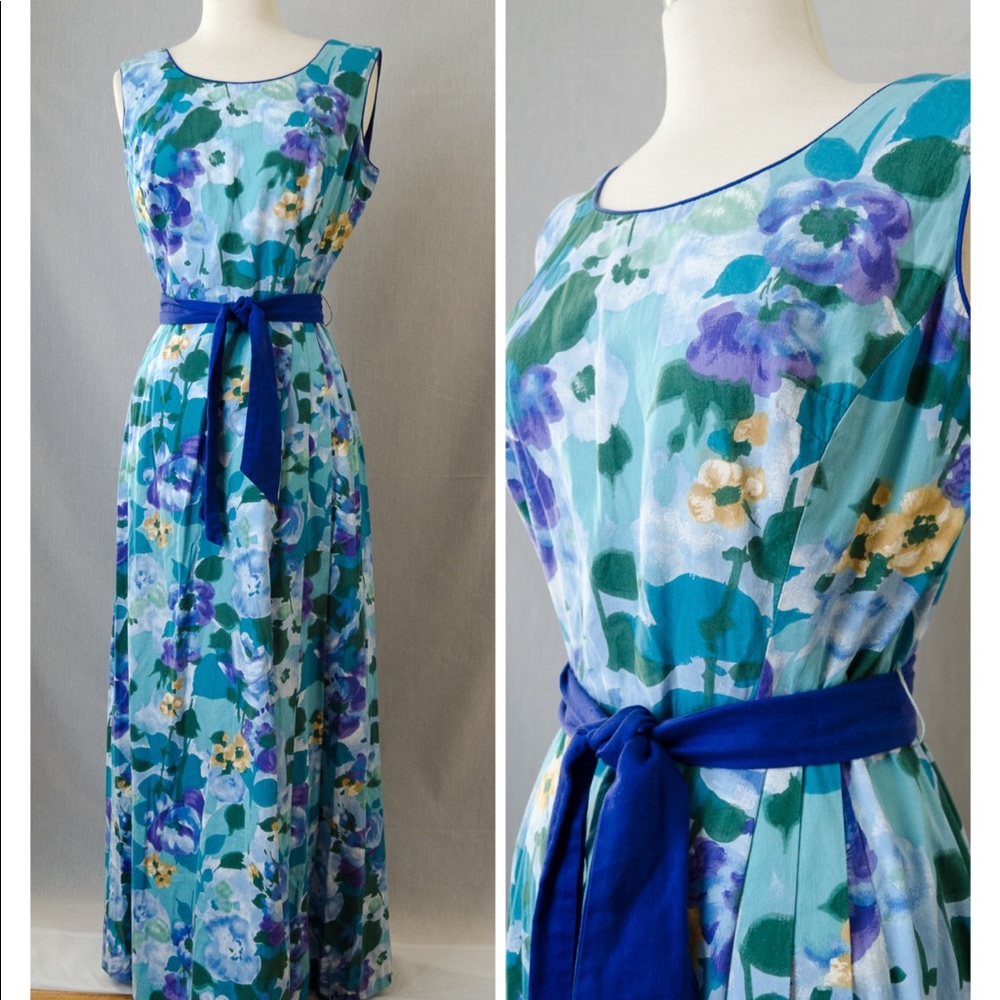 Vintage watercolor Honolu maxi dress